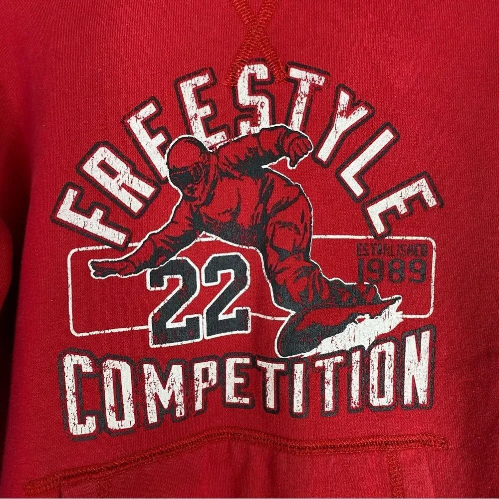 5/$15 Children’s‎ Place Hoodie Boys Red Skiing Graphic Sweatshirt Hood Pocket M